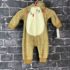 Just One You By Carter's 3 Months Reindeer Fleece Hooded Romper