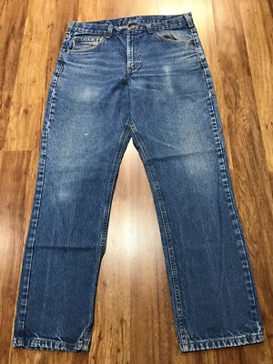MENS 34 x 30 Carhartt B18 Denim Traditional Fit Tapered Jeans