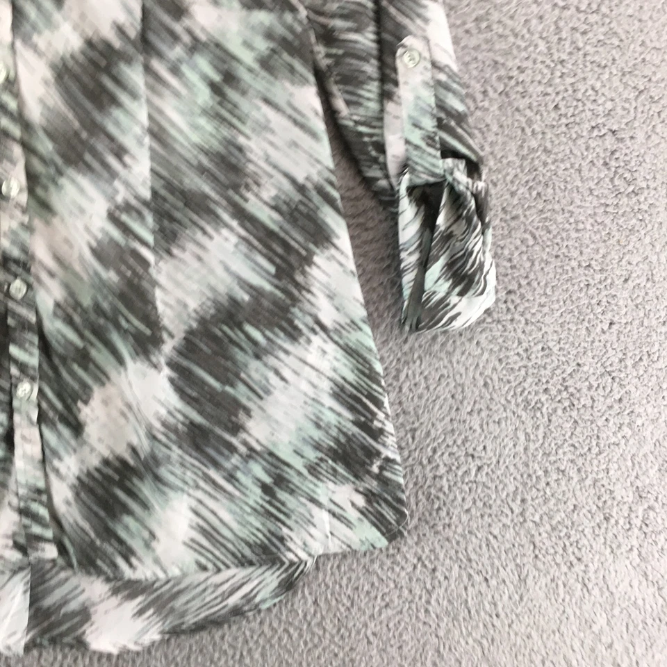 Vestido Camisa Maternidad Liz Lange Mujer M Azul Gris Abotonado Manga Larga Informal Foto 3 de 4