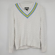 Vintage L-RL Lauren Active Ralph Lauren Cable Knit V Neck Rugby Cricket Sweater
