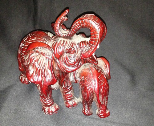 Estatuilla de elefantes madre y bebé animal resina dura-troncos pesados - Imagen 2 de 5