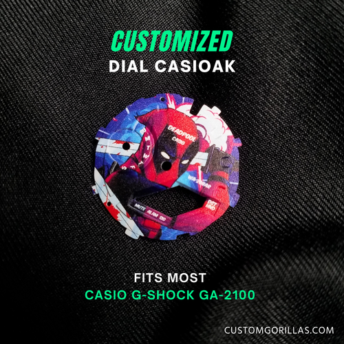 Reemplace esfera G Shock GA 2100 con logotipo personalizado Deadpool - Imagen 2 de 10