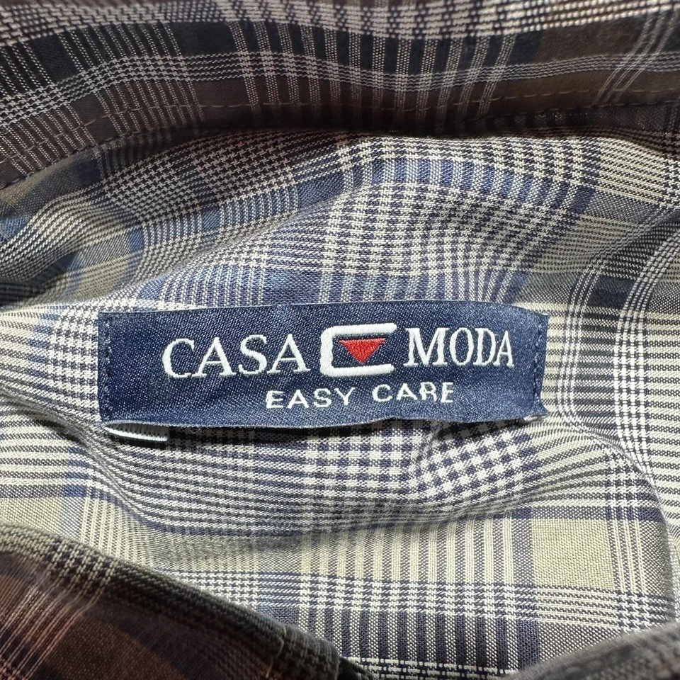 Casa Moda Men's Dress Shirt L Plaid Long Sleeves Button Up - Image 2 of 4