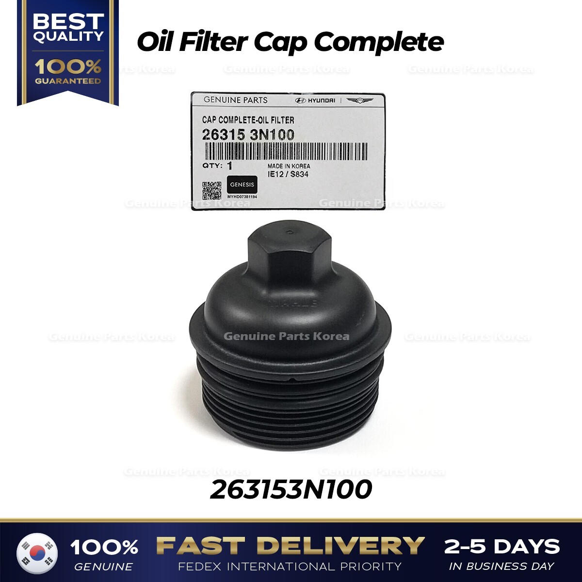 ⭐Genuine⭐ Oil Filter Cap Complete 263153N100 for Hyundai Genesis