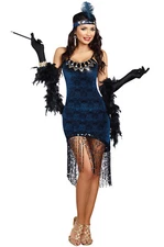 1920's Gatsby Flapper Downtown Doll Adult Costume