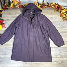 Purple Coat Size Medium-large Womens Parka Lined Hooded Jacket By Iz Sport