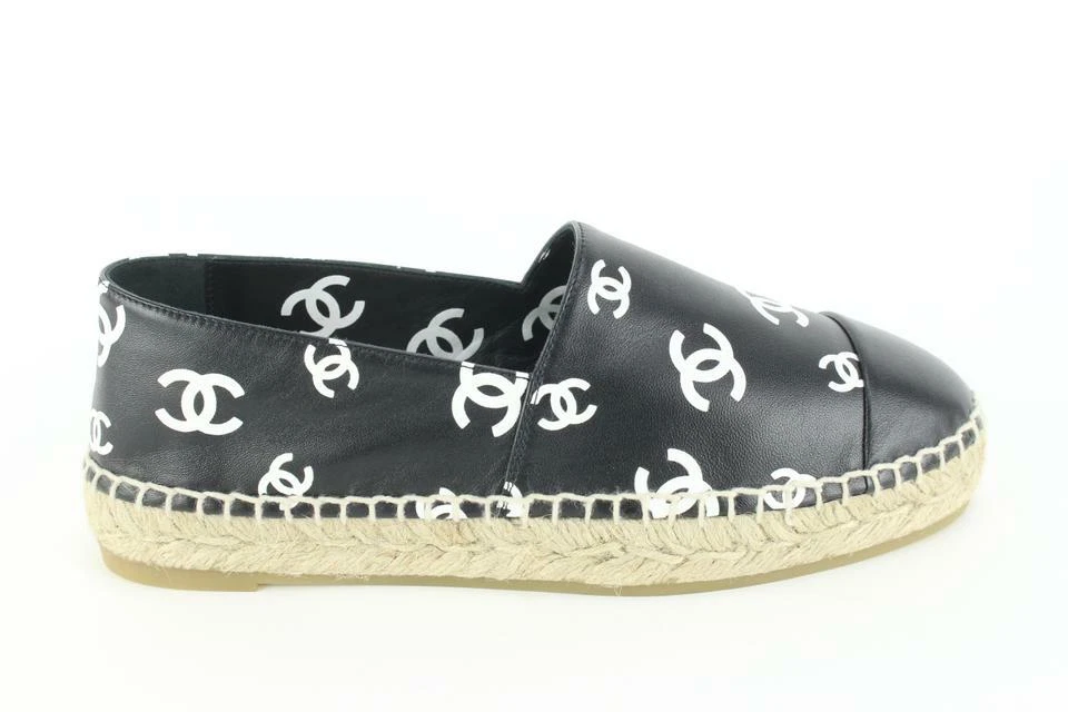 Chanel espadrilles clearance black and white