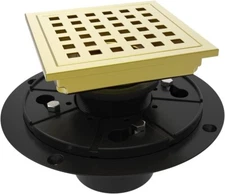 WEBANG 6 Inch Square Shower Floor Drain with Flange,Quadrato Pattern Grate Remov