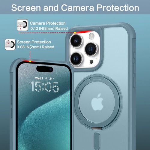 For iPhone 15 Pro Max 6.7" Magsafe Case 360° Rotating Ring Holder Magnetic Cover - Zdjęcie 56 z 58