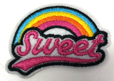 Patch Sew On Iron On Embroidered Clothing Hats Jackets Coat Rainbow Sweet A378