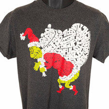 How The Grinch Stole Christmas T Shirt Mens Size Medium Gray Dr Seuss