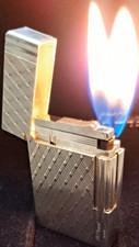 Overhauled S.T. Dupont Gas Lighter Silver Gatsby without box