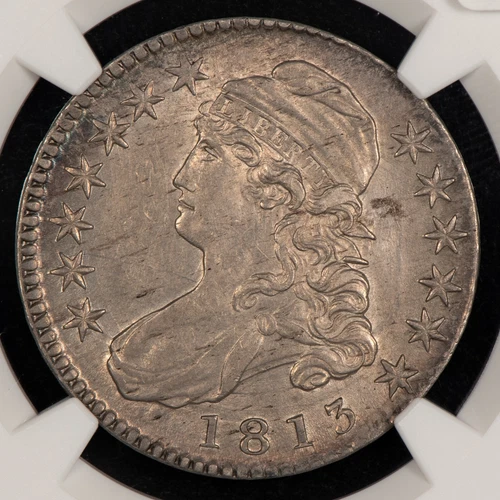 1813 50c Capped Bust Half Dollar - Clash - Looks UNC - NGC AU 58 - VIDEO - B3536