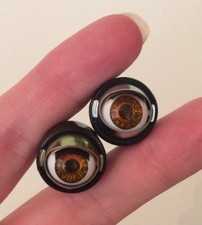 Doll Sleep Moving Eyes 10mm Brown Vinyl Doll Eyes Replace Repair Fix Doll Making