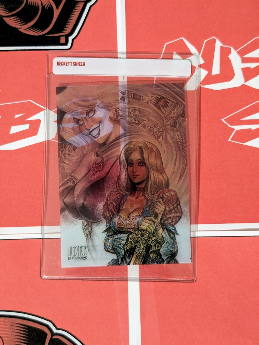 rare lady death cards 1995 Chaos Comics Lady Death II Clear Chrome Chase Card Linsner C5 RARE