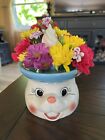 Bunny Juicer Pastel Ceramic Cracker Barrel, Collectible Vase