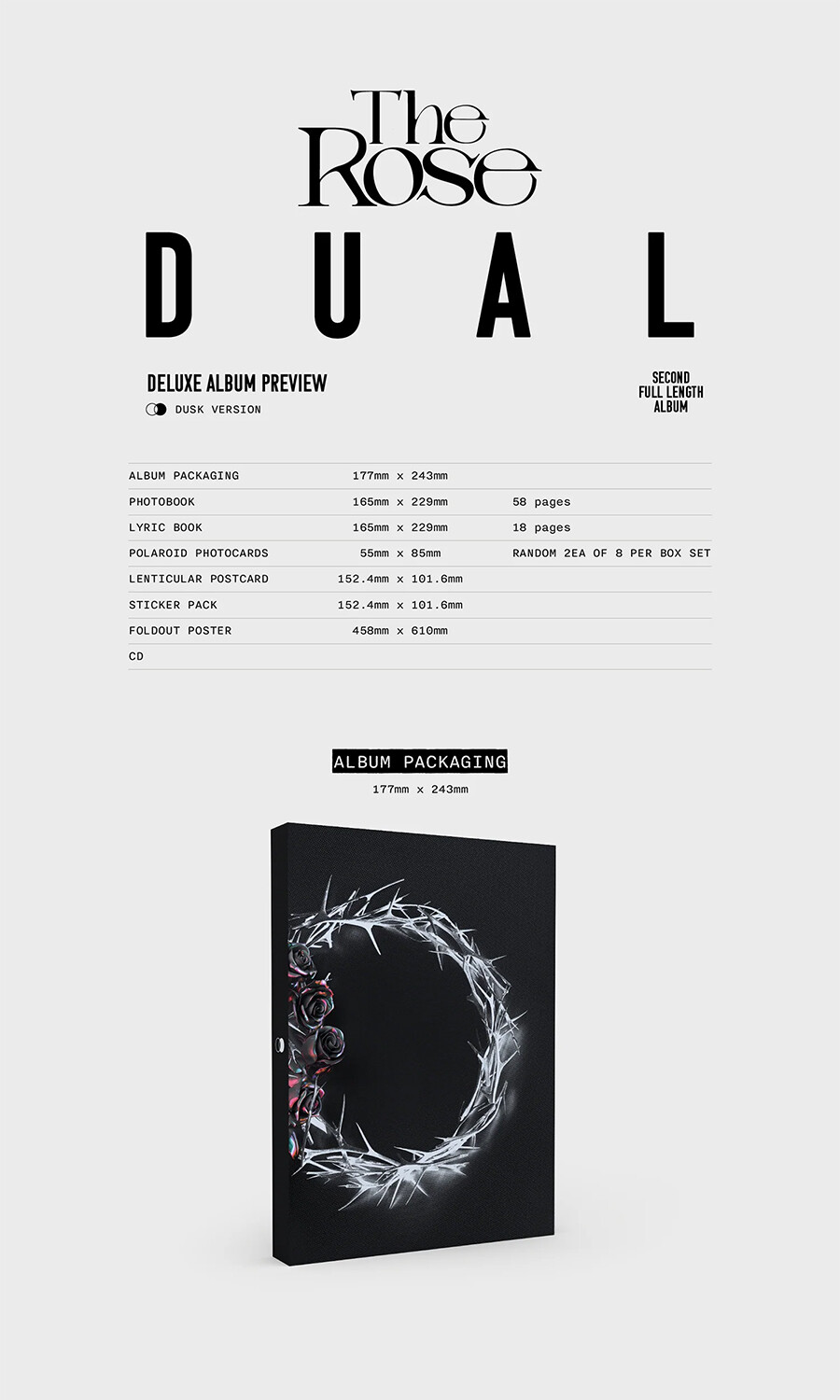 THE ROSE [DUAL] Physical Album DELUXE BOX Ver/CD+Photo Book+Lyric+