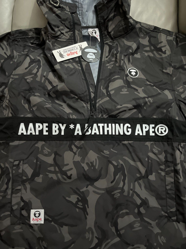 AAPE by A Bathing Ape Adult Camo Half Zip Rain Jacket - Men M/Women L - MRSP$420 - Picture 7 of 12