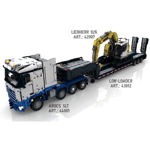 Remote Controlled Low Loader with Raise / Lower Supports & Ramps 2057 Pieces - Picture 5 of 5