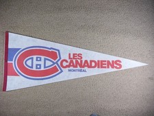 1980'S TRENCH LES CANADIENS MONTREAL CANADIENS PENNANT BOB GAINEY AUTOGRAPH AUTO