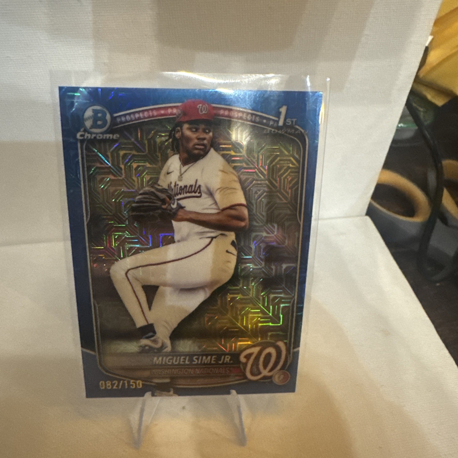 2025 Bowman Draft Chrome Miguel Sime Jr #BDC-181 1st Bowman Blue Mojo Ref /150