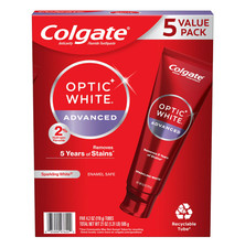 Colgate Optic White Advanced Hydrogen Peroxide Toothpaste 4.2 oz 5 Pack