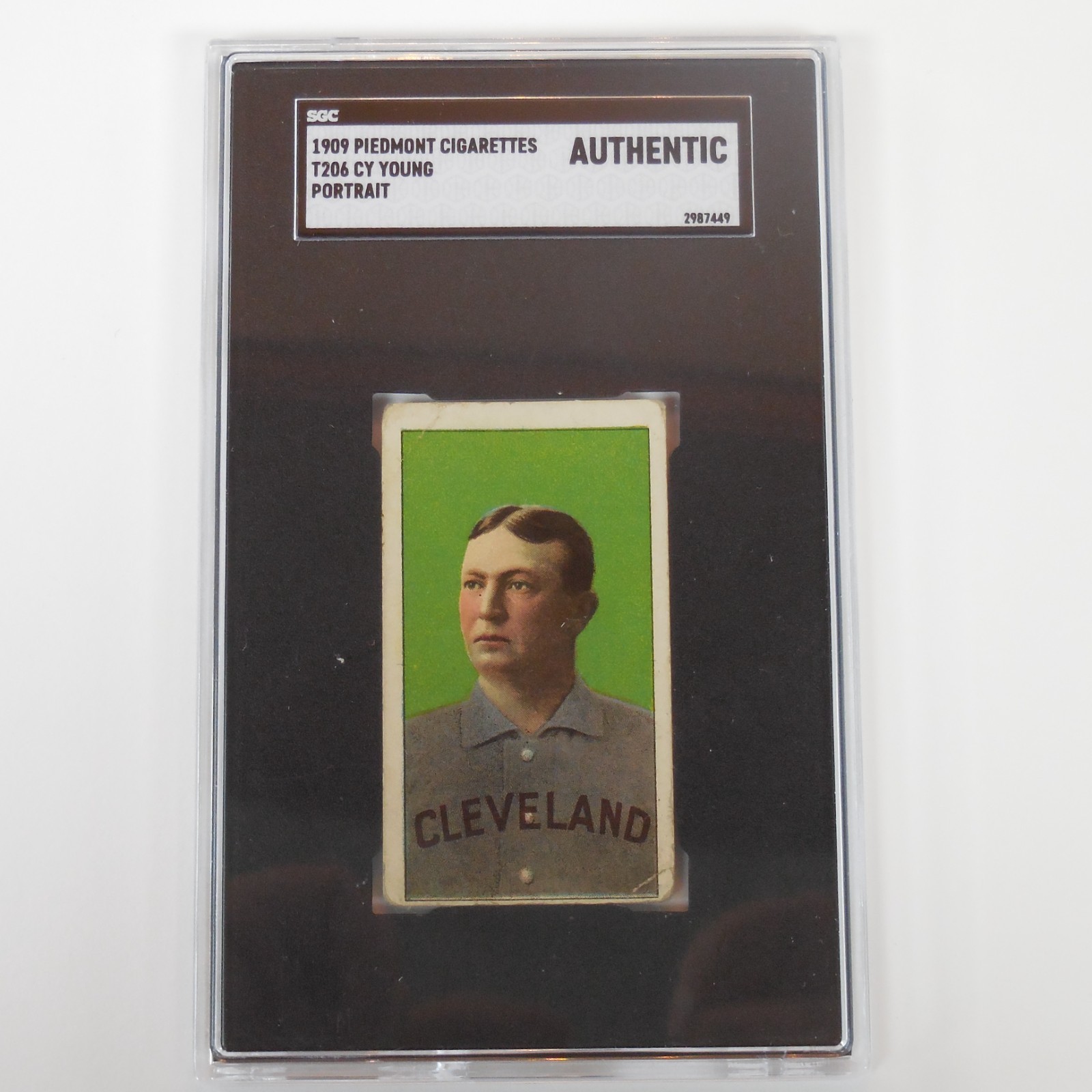 1909 T206 PIEDMONT CY YOUNG PORTRAIT SGC AUTHENTIC CLEVELAND NAPS