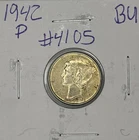 1942-P BU Mercury Dime, Item 4105