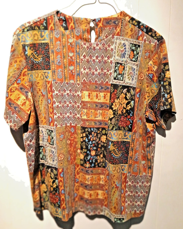 Used, Unbranded Women’s M Multicolored, Patchwork-design Blouse