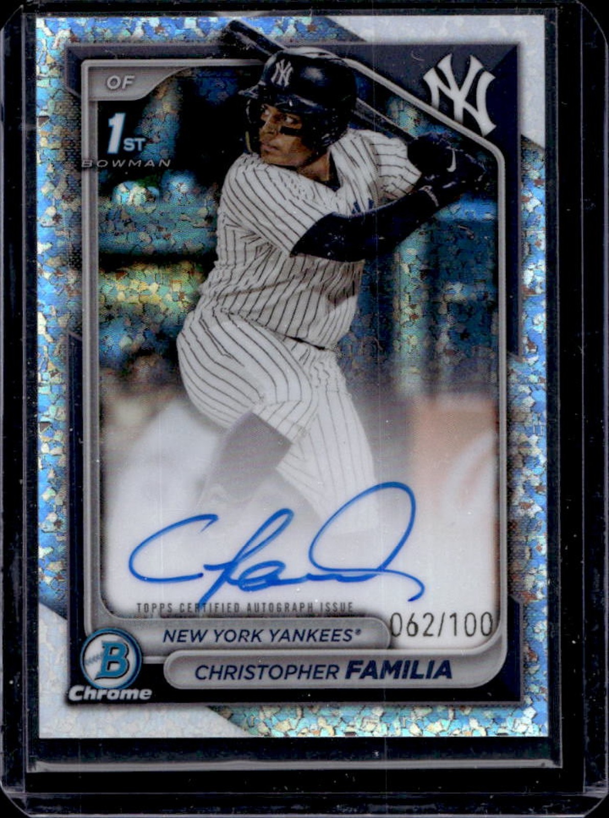 2024 Bowman Chrome Christopher Familia Auto Mini Diamond Refractor 1st #/100
