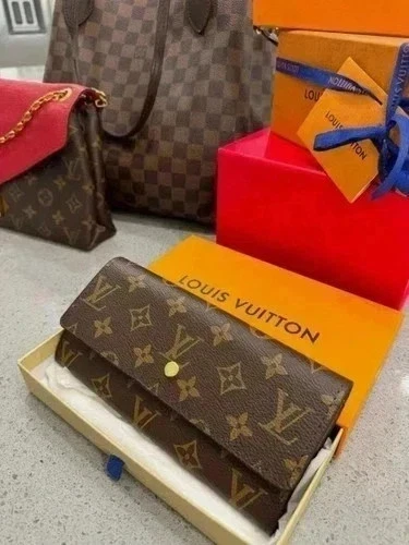 Louis Vuitton Cartera Sarah Monograma Larga Marrón Auténtica Foto 3 de 4