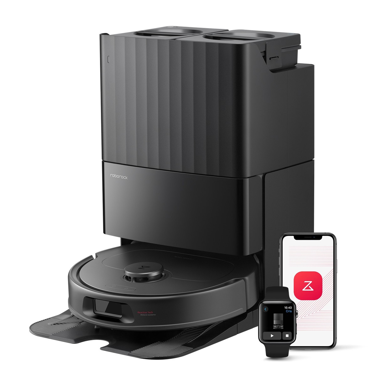 Roborock QV35A Robot Vacuum,8000Pa, Anti-Tangle, Self-Washing
