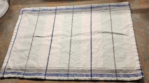 Rachel Ashwell By Prairie 8 Pcs White Blue Gray Ivory Plaid Cotton Napkins - Picture 3 of 6
