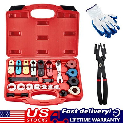 #ad 28 Pcs Car Auto Air Conditioning Hose Fuel Pipe Line Disconnect A C Tool Remover $39.99