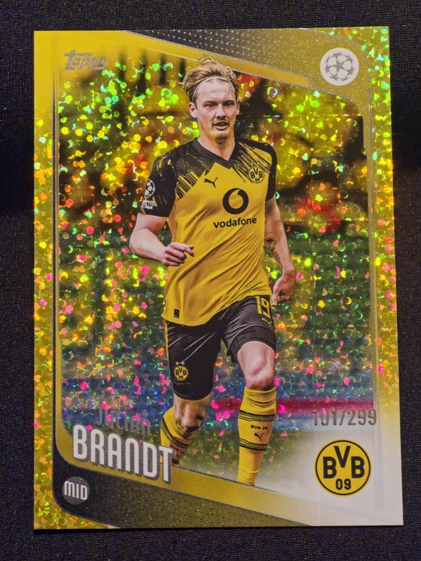 Julian Brandt /299 Yellow Inferno Holo 2025-26 Topps UEFA UCC Borussia Dortmund