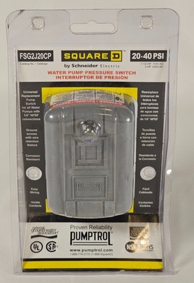NEW Square D FSG2J20CP 20-40 PSI Water Pump Pressure Switch Pumptrol Schneider