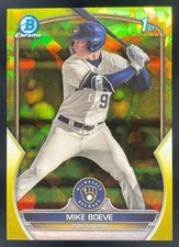 2023 Bowman Draft Sapphire Chrome Yellow Refractor #BDC-192 Mike Boeve RC /75