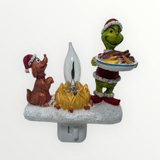 Grinch & Max, Fogata de Navidad Luz de Noche Parpadeante, Decoración de Navidad
