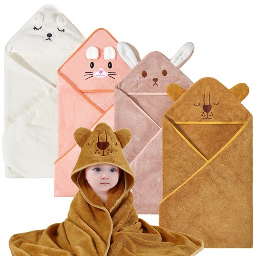 Baby Bath Towel with Hooded 4Pack Absorbent Soft Hooded Towel for Newborns Un...