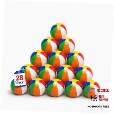 Mini Beach Balls Bulk Pack - 28/50/100 Pcs - Summer Pool Party Favors 28 Pack