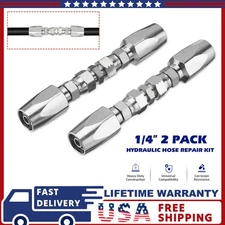 2Pcs 1/4inch Hydraulic Hose Field Repair Kit for Hydraulic Hose Crimper Fittings