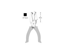 Bira Extra Length 2 inch Reach Hand Punch Craft for 1/4" Square, grey