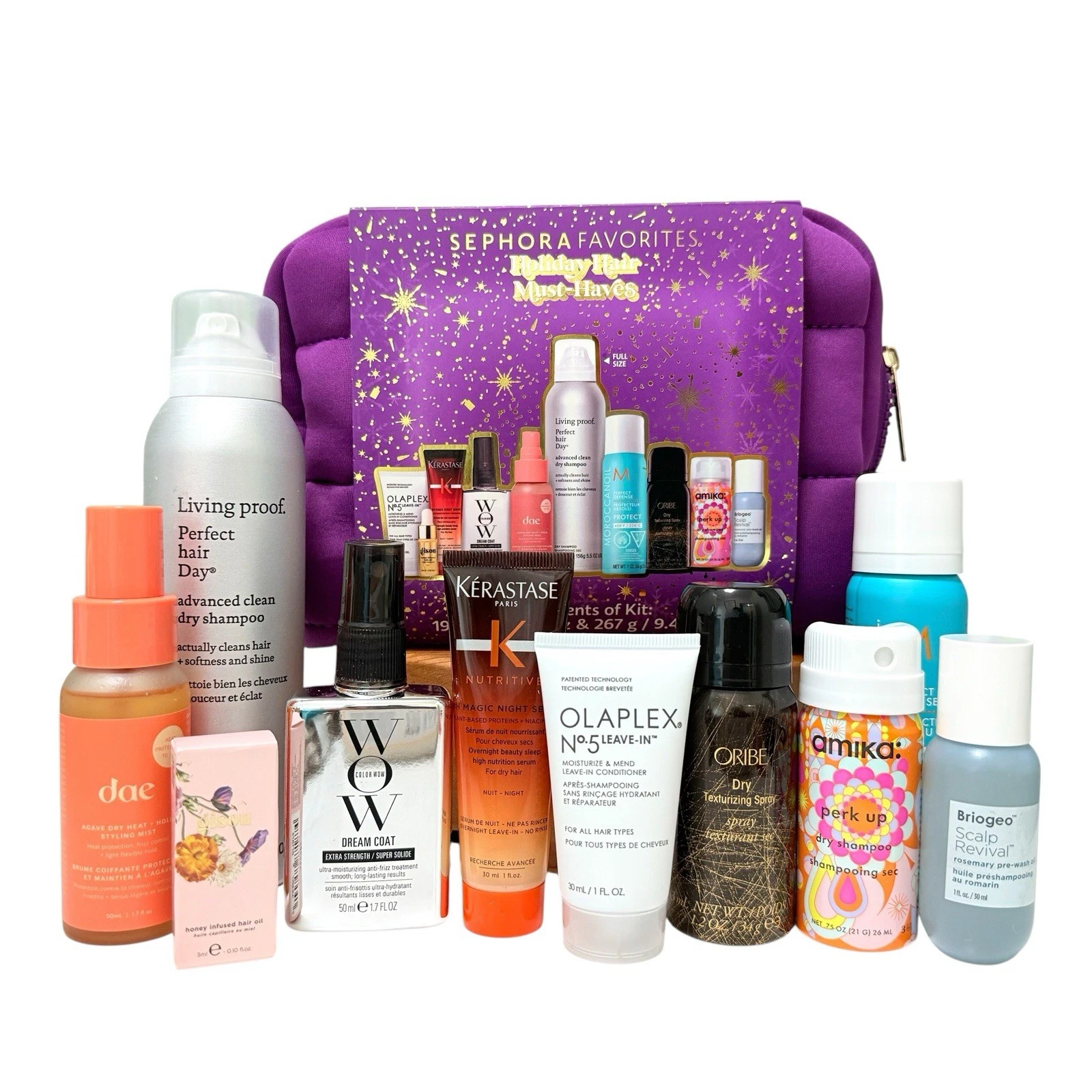 SEPHORA FAVORITES Holiday Hair Must Haves Gift Set 2025 10 Pcs Kit w/Makeup Bag
