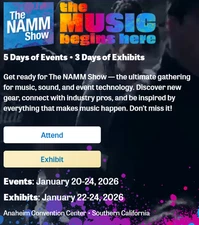2025 NAMM SHOW 3 DAY PASSES Jan 20–24 2026 Anaheim Convention Center