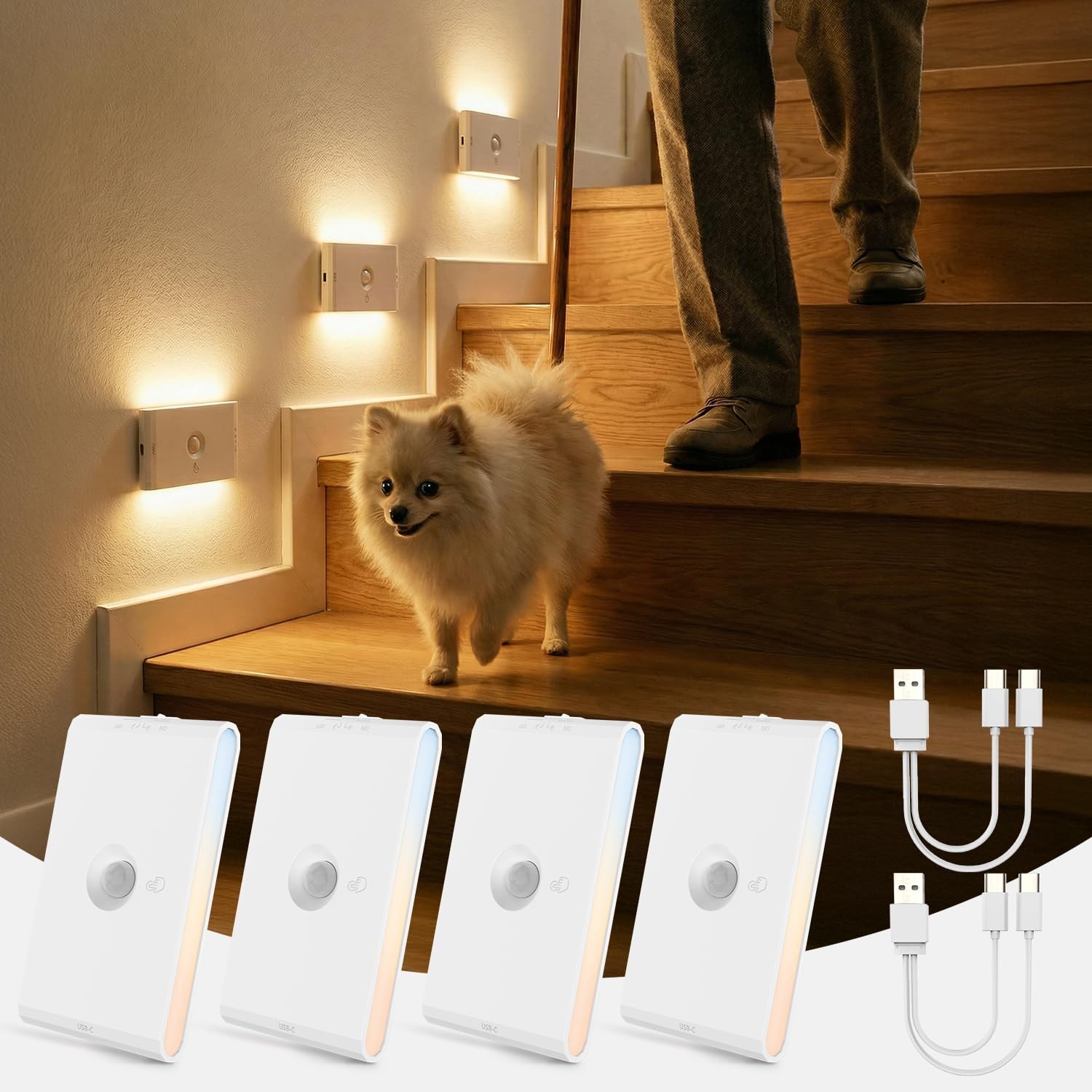 Luce Notturna Sensore di Movimento 3 Modalità AUTO ON/OFF Lampada LED