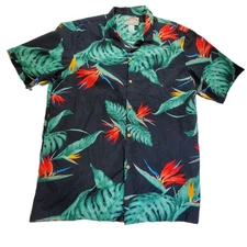 Paradise Found Hawaiian Shirt Mens 2XL Button Up Floral Made In USA
