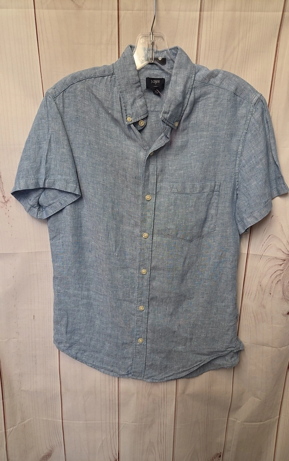J Crew Men's Size S Blue Linen Shirt