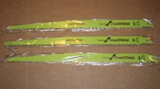 Lot of 3 wood cutting reciprocating saw blades Set Fast Cut