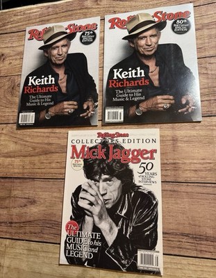 Rolling Stones Band Magazine Lot Of 3 Keith Richards 2019 2024 Mick Jagger 2018