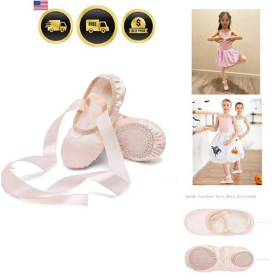 Ballet Shoes for Girls Satin/Ribbons Ballet Slippers Dance ShoesToddler/Littl...
